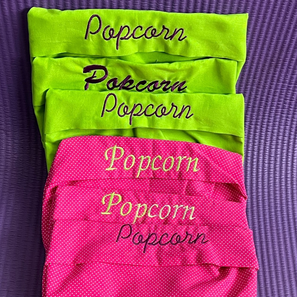 New! Popcorn Bags Reusable Set of 6! Gifts!